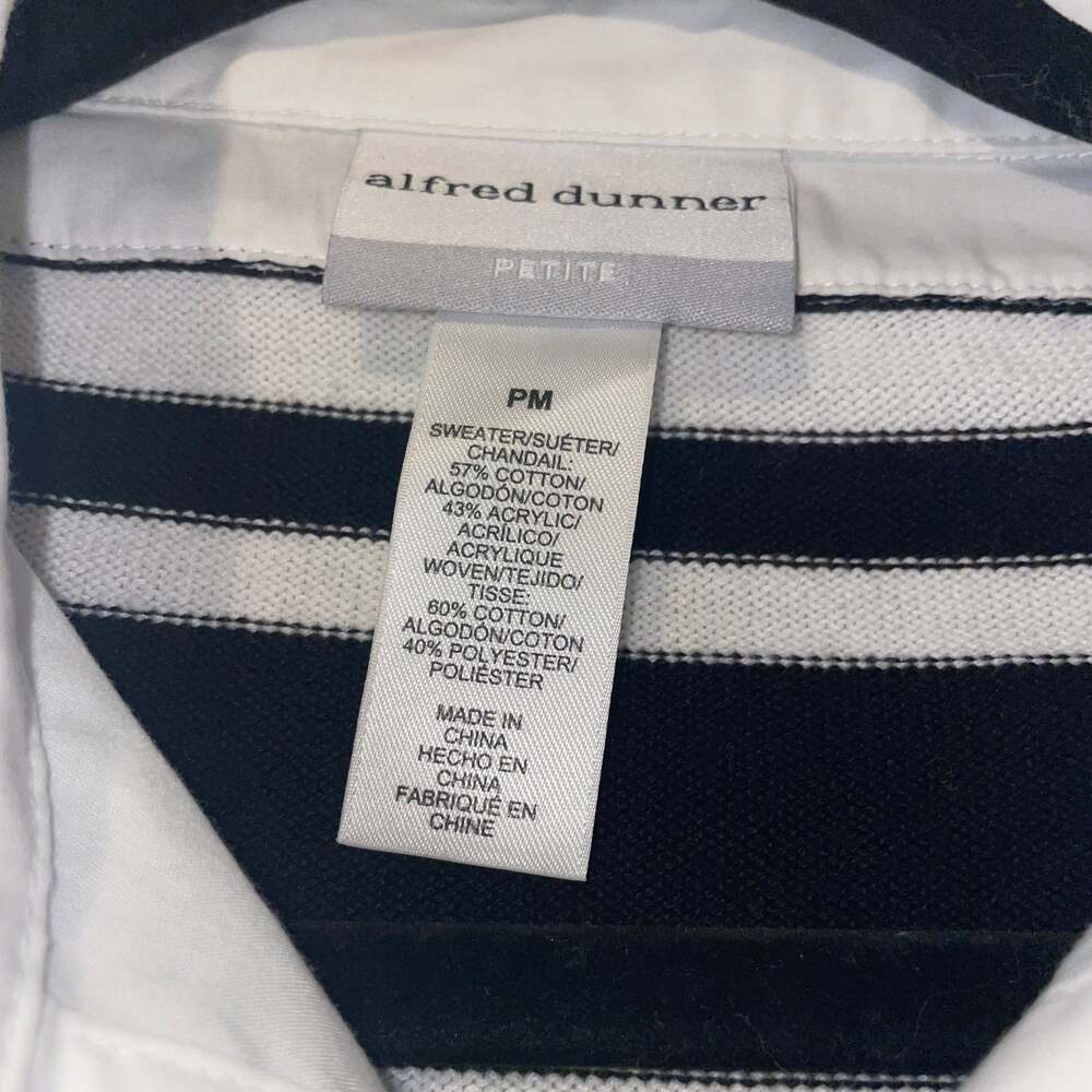 Alfred Dunner Petite World Traveler Striped Pullover Sweater Two in One - Picture 2 of 3